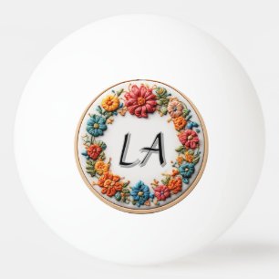 Pelota De Ping Pong Diseño de alfabeto bordado colorido