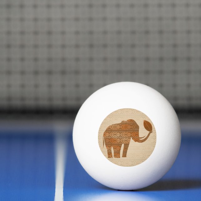 Pelota De Ping Pong Diseño de arte tribal para elefantes (Neto)
