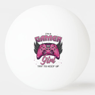 Pelota De Ping Pong Diseño de Chica Gamer