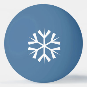 Pelota De Ping Pong Diseño de copo de nieve blanco en azul