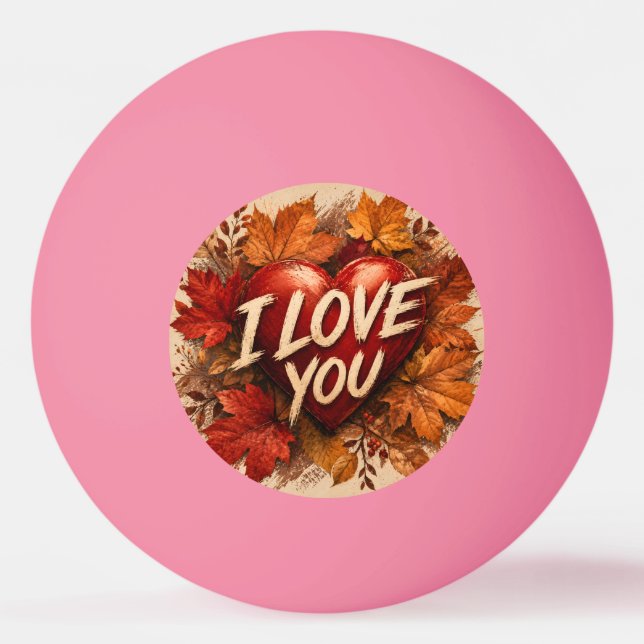 Pelota De Ping Pong Diseño de Corazón Te Amo (Anverso)