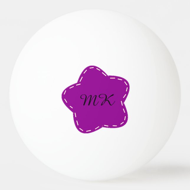 Pelota De Ping Pong Diseño de Flor Inicial (Anverso)