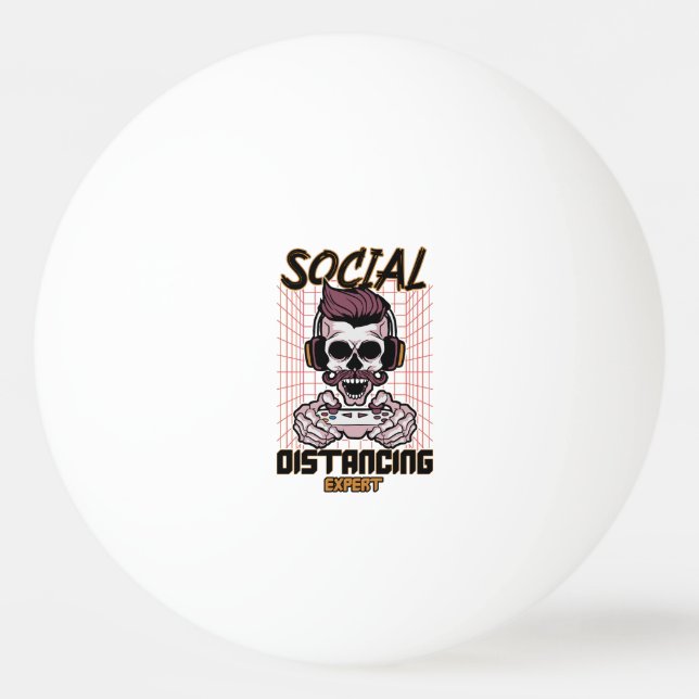 Pelota De Ping Pong Diseño de juegos experto en distanciamiento social (Anverso)