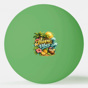 Pelota De Ping Pong Diseño de Paraíso Tropical Vibes Tropicales