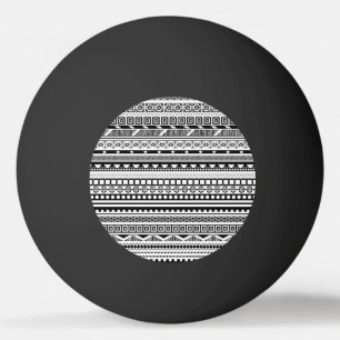 Pelota De Ping Pong Diseño de patrones aztecas blanco negro lindo
