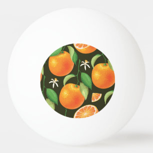 Pelota De Ping Pong Diseño de patrones naranjas brillantes.