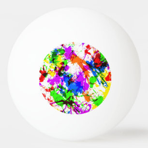 Pelota De Ping Pong Diseño de pintura de salpicaduras coloridas y lind