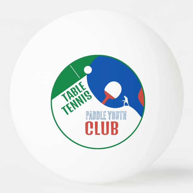 Pelota De Ping Pong Diseño de remo, club de tenis de mesa, (Reverso)