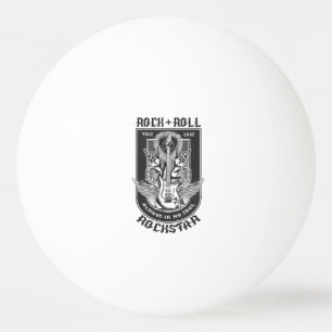Pelota De Ping Pong Diseño de rock de guitarra
