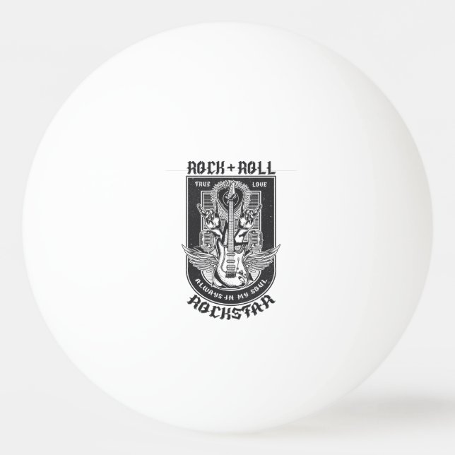 Pelota De Ping Pong Diseño de rock de guitarra (Anverso)