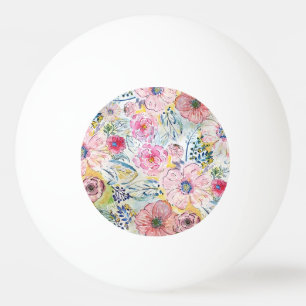 Pelota De Ping Pong Diseño floral de la pintura de la mano de la