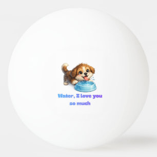 Pelota De Ping Pong Diseño Inspirador de Perro Feliz y Amante del Agua