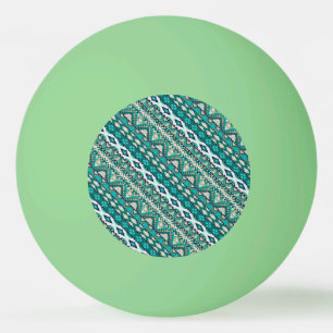 Pelota De Ping Pong Diseño verde lindo patrones aztecas diseño