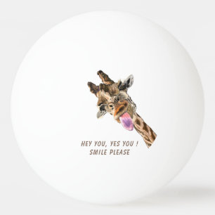 Pelota De Ping Pong Divertida jirafa de la lengua y el juguetón del v