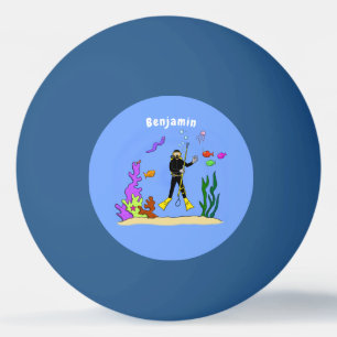 Pelota De Ping Pong Divertido buceador de scuba y personalizado de cri