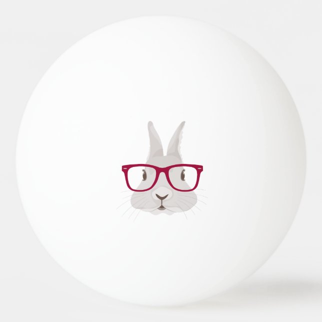 Pelota De Ping Pong Divertido conejo de Pascua Hipster con gafas de bo (Anverso)