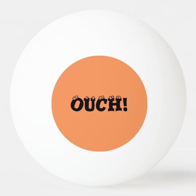 Pelota De Ping Pong ¡Divertido "ouch!" Ping Pong Ball naranja y amaril (Anverso)