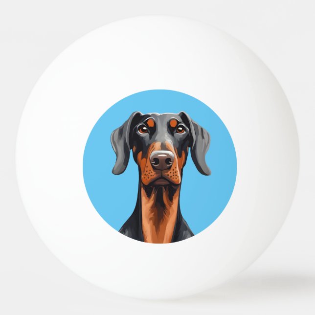Pelota De Ping Pong Doberman (Anverso)