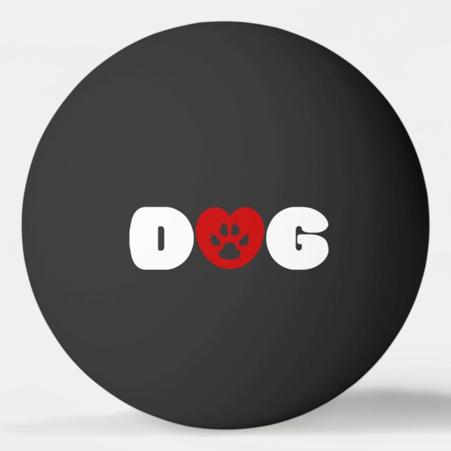 Pelota De Ping Pong Dog Love Heart Ping Pong Ball (Anverso)