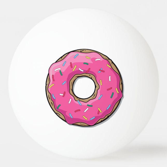 Pelota De Ping Pong Donut rosado personalizado con salpicaduras (Reverso)