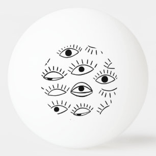 Pelota De Ping Pong Doodle eye, patrón creativo sin costuras.