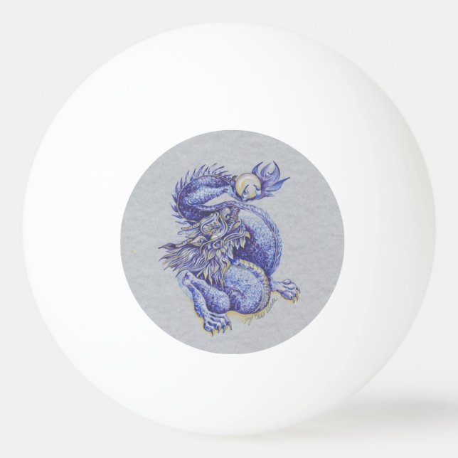 Pelota De Ping Pong Dragón azul (Reverso)