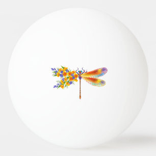 Pelota De Ping Pong Dragón de flores amarillas