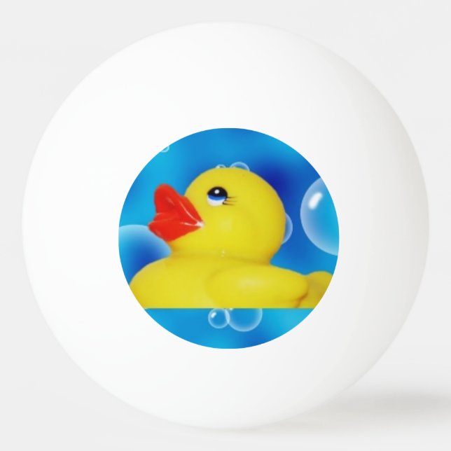 Pelota De Ping Pong Ducky de goma amarillo en burbujas (Anverso)