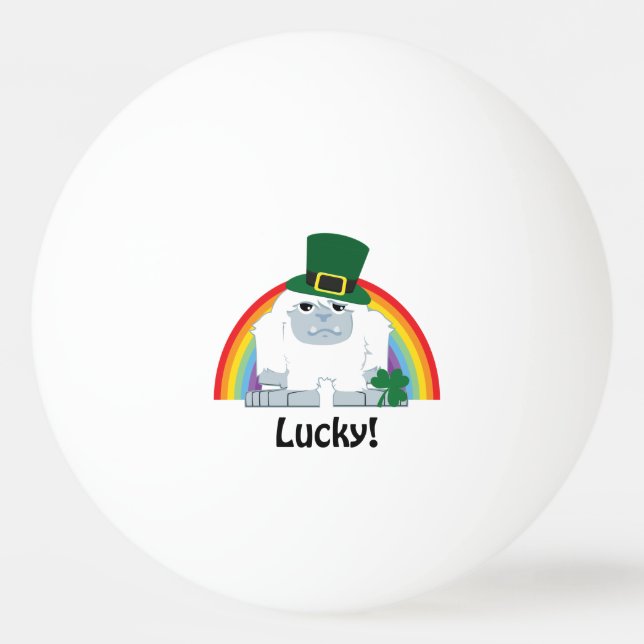 Pelota De Ping Pong Duende Yeti Afortunado (Anverso)