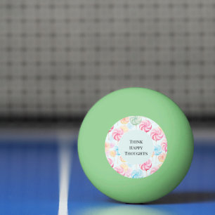 Pelota De Ping Pong Dulces Piruletas Caprichosas Pensamientos Felices
