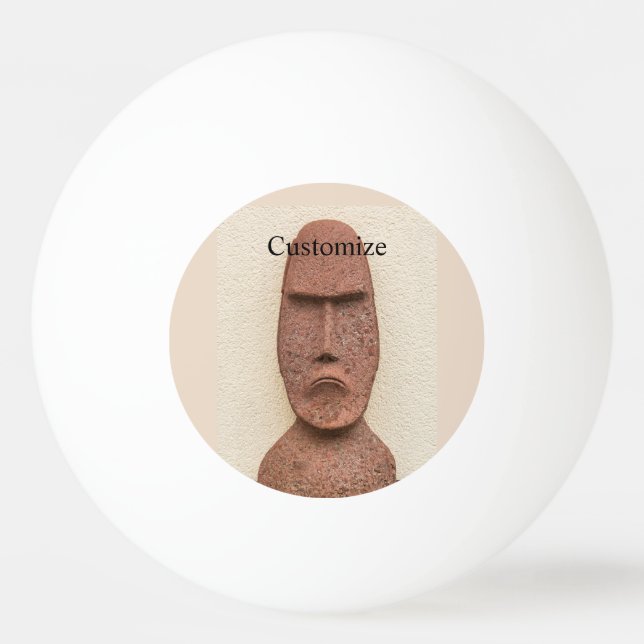 Pelota De Ping Pong Easter Island Moai Head Thunder_Cove (Anverso)