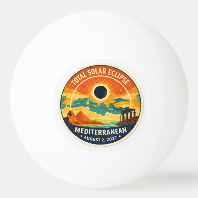Pelota De Ping Pong Eclipse solar mediterráneo de 2027 (Anverso)