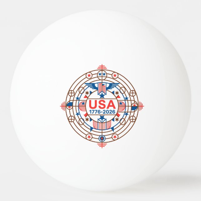 PELOTA DE PING PONG EE.UU. 1776-2026 (Anverso)