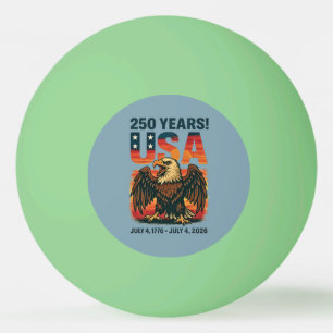 Pelota De Ping Pong EE. UU. 250 años - Águila calva patriótica 4 de ju