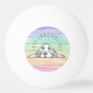 Pelota De Ping Pong el amor conquista todo perro arcoíris basset hound