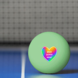 Pelota De Ping Pong El corazón del arcoiris resplandeciente en la oscu