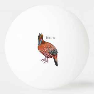 Pelota De Ping Pong El ilustracion de personalizado de aves de Cabot