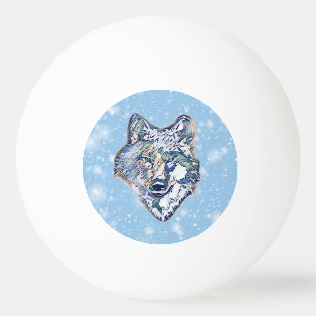 Pelota De Ping Pong El lobo de invierno   (Anverso)