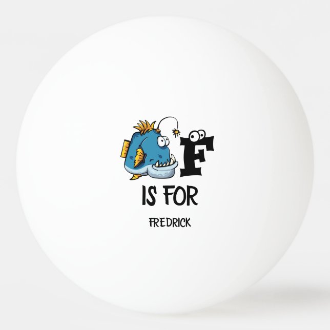 Pelota De Ping Pong El monograma F del personalizado es para el ilustr (Anverso)