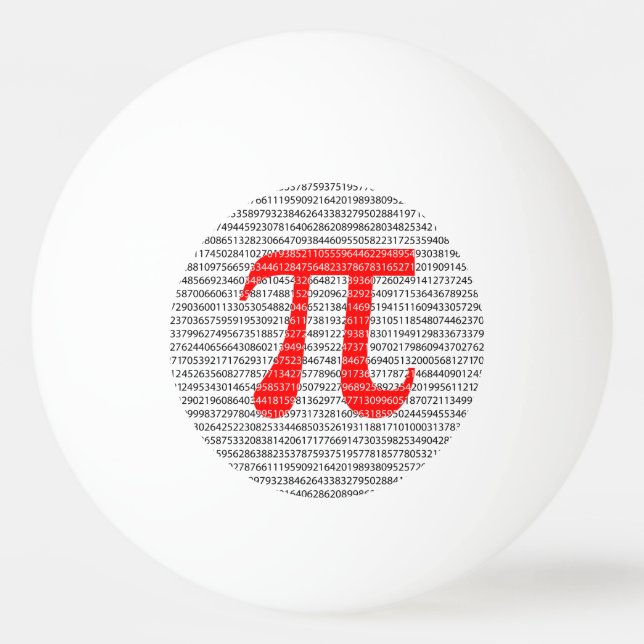 Pelota De Ping Pong El número rojo pi es un símbolo de constante matem (Anverso)