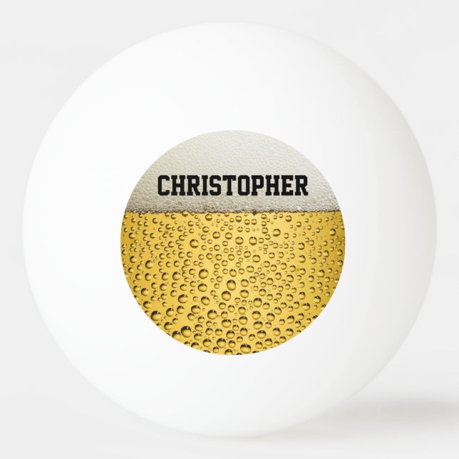 Pelota De Ping Pong El vidrio de cerveza personaliza (Anverso)