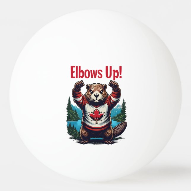 Pelota De Ping Pong Elbows Up Canada (Anverso)