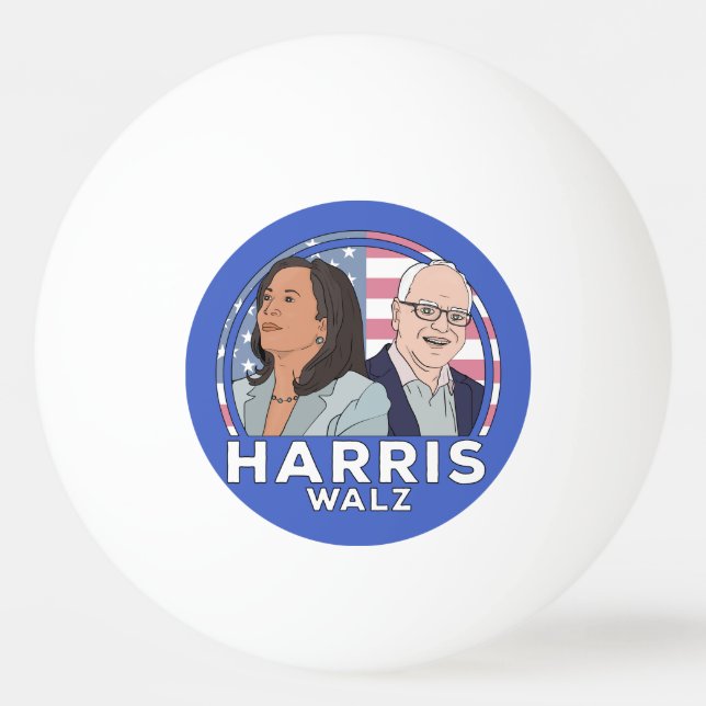 Pelota De Ping Pong Elección de Harris Walz (Anverso)