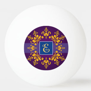 Pelota De Ping Pong Elegante Barra de Oro Barroco Letra E