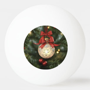 Pelota De Ping Pong Elegante colección de adornos navideños con arco r