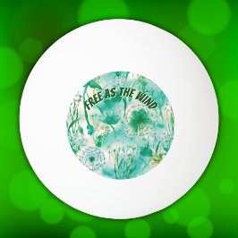 Pelota De Ping Pong Elegante Dandelion Monograma Verde y Blanco |