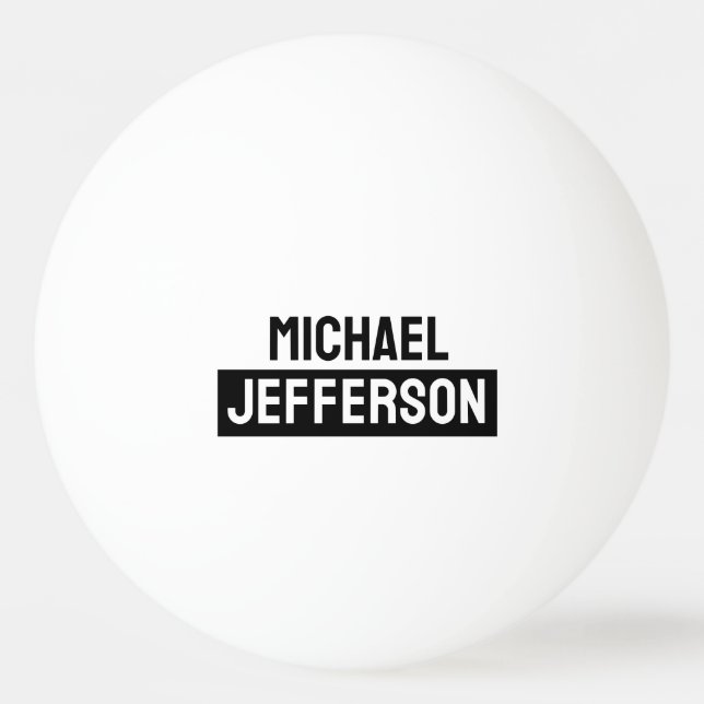 Pelota De Ping Pong Elegante Personalizado personalizado blanco negro (Anverso)