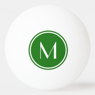 Pelota De Ping Pong Elegante Personalizado Verde Monograma Ping Pong B