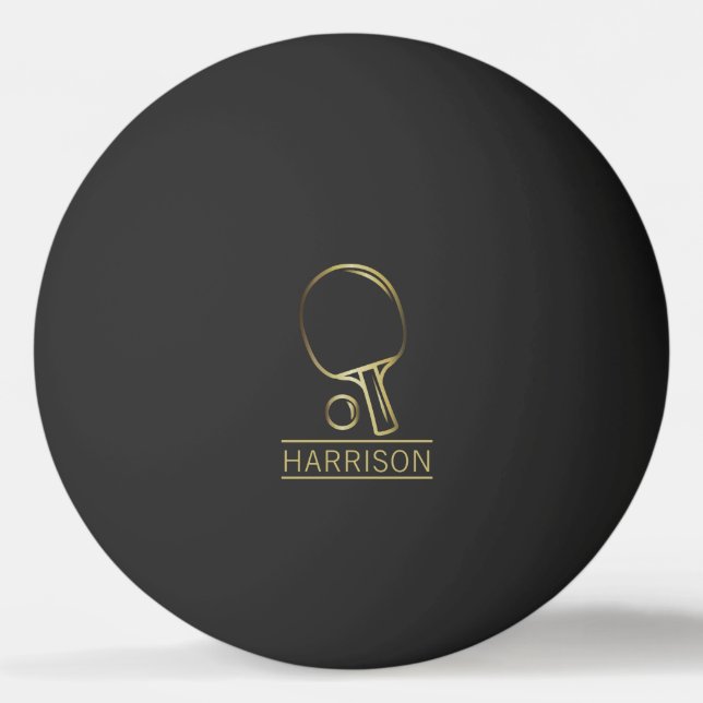 Pelota De Ping Pong Emblema de canto dorado personalizado (Anverso)