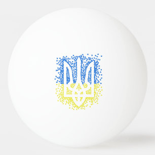 Pelota De Ping Pong Emblema ucraniano trident tryzub esparce corazones